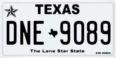 TX license plate DNE9089