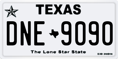 TX license plate DNE9090