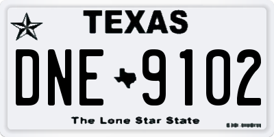 TX license plate DNE9102