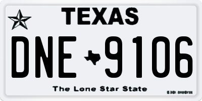 TX license plate DNE9106