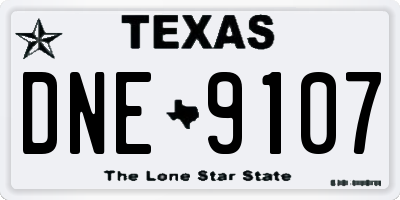 TX license plate DNE9107