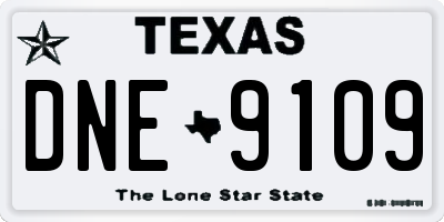 TX license plate DNE9109
