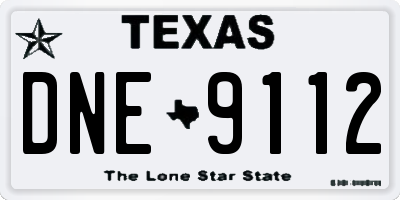 TX license plate DNE9112