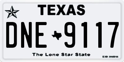 TX license plate DNE9117
