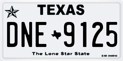 TX license plate DNE9125