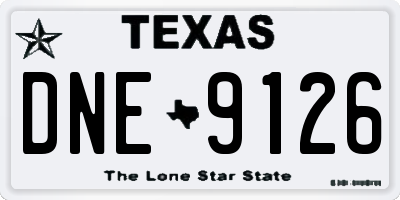 TX license plate DNE9126