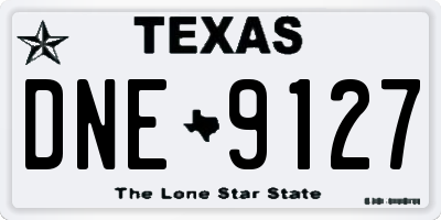 TX license plate DNE9127