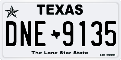 TX license plate DNE9135