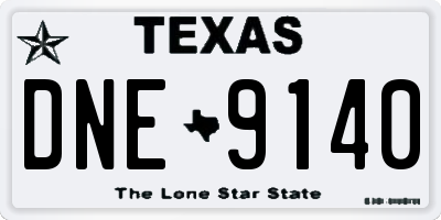 TX license plate DNE9140