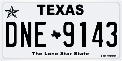 TX license plate DNE9143