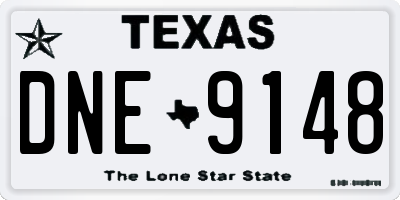 TX license plate DNE9148