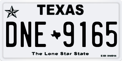 TX license plate DNE9165