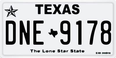 TX license plate DNE9178
