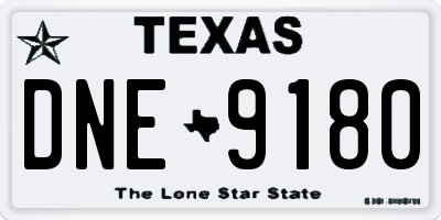 TX license plate DNE9180