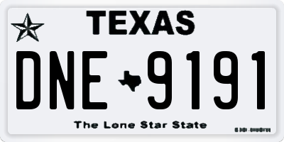 TX license plate DNE9191