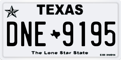 TX license plate DNE9195