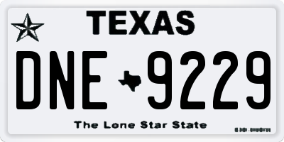 TX license plate DNE9229
