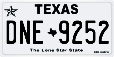 TX license plate DNE9252