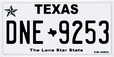 TX license plate DNE9253