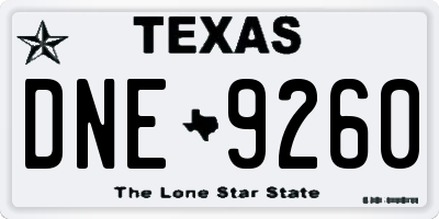 TX license plate DNE9260