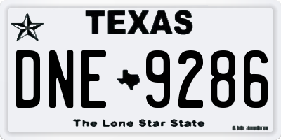 TX license plate DNE9286