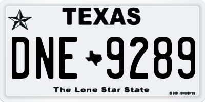 TX license plate DNE9289
