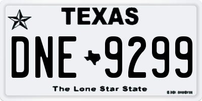 TX license plate DNE9299
