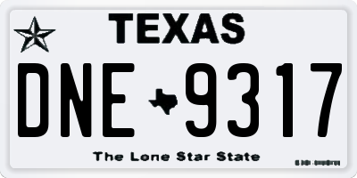 TX license plate DNE9317