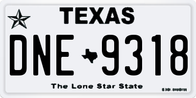 TX license plate DNE9318