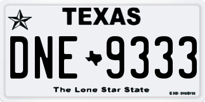 TX license plate DNE9333