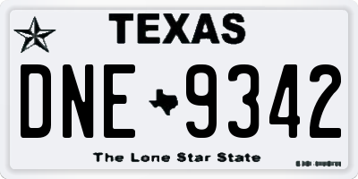 TX license plate DNE9342