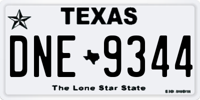 TX license plate DNE9344