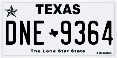 TX license plate DNE9364
