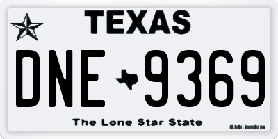 TX license plate DNE9369