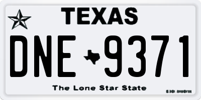 TX license plate DNE9371