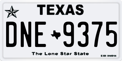 TX license plate DNE9375