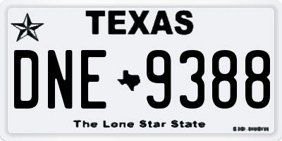 TX license plate DNE9388