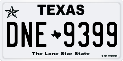 TX license plate DNE9399