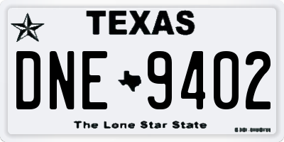TX license plate DNE9402