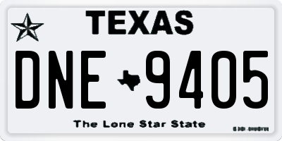 TX license plate DNE9405