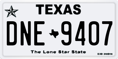 TX license plate DNE9407