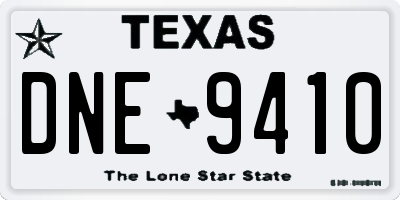 TX license plate DNE9410