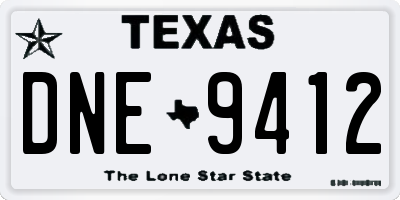 TX license plate DNE9412