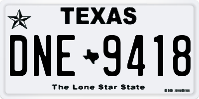 TX license plate DNE9418