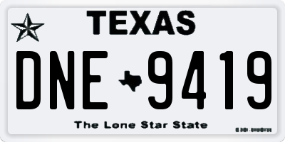 TX license plate DNE9419