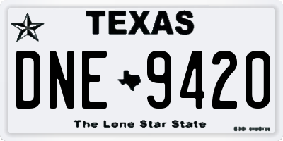 TX license plate DNE9420