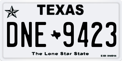 TX license plate DNE9423