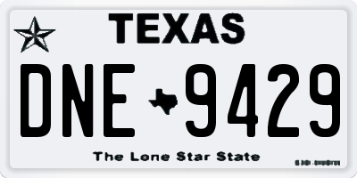 TX license plate DNE9429