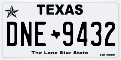 TX license plate DNE9432