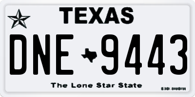 TX license plate DNE9443